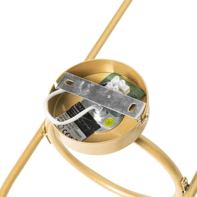 Art Deco Wandlampe Gold mit weißem Glas - Isabella