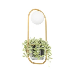 Art Deco Wandlampe Gold mit weißem Glas - Isabella