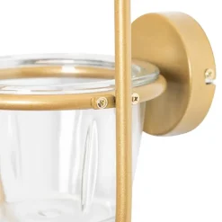 Art Deco Wandlampe Gold mit weißem Glas - Isabella