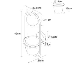 Art Deco Wandlampe Gold mit weißem Glas - Isabella