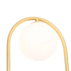 Art Deco Wandlampe Gold mit weißem Glas - Isabella