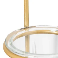 Art Deco Wandlampe Gold mit weißem Glas - Isabella