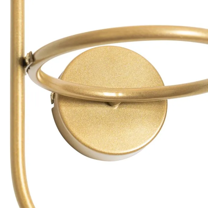 Art Deco Wandlampe Gold mit weißem Glas - Isabella