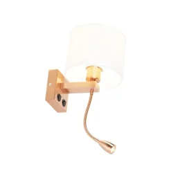 Art Deco Wandlampe Kupfer mit weißem Schirm - Brescia