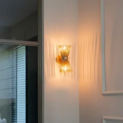 Art Deco Wandleuchte Gold 2-Licht - Besen