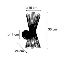 Art Deco Wandleuchte Gold 2-Licht - Besen