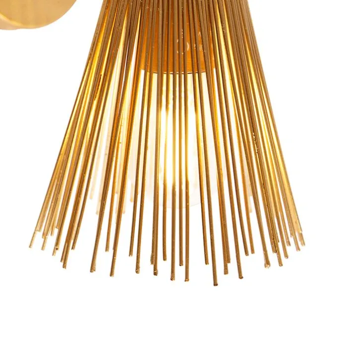 Art Deco Wandleuchte Gold 2-Licht - Besen