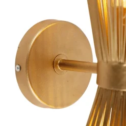 Art Deco Wandleuchte Gold 2-Licht - Besen