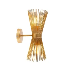 Art Deco Wandleuchte Gold 2-Licht - Besen