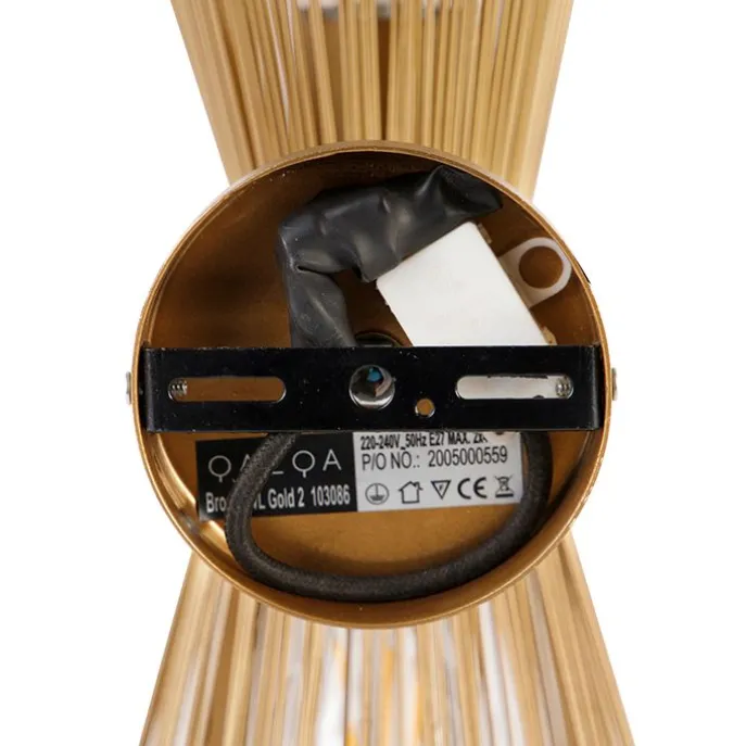 Art Deco Wandleuchte Gold 2-Licht - Besen