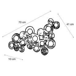 Art Deco Wandleuchte Kupfer 77 cm - Kreise