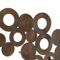 Art Deco Wandleuchte Kupfer 77 cm - Kreise