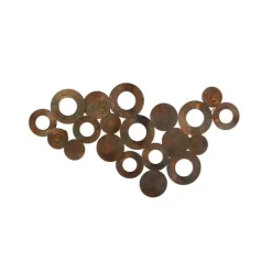 Art Deco Wandleuchte Kupfer 77 cm - Kreise