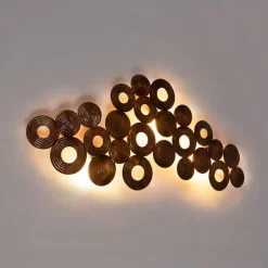 Art Deco Wandleuchte Kupfer 138 cm - Kreise