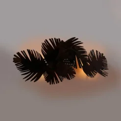 Art Deco Wandleuchte Kupfer 105 cm 2-flammig - Lauf