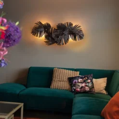 Art Deco Wandleuchte Kupfer 105 cm 2-flammig - Lauf