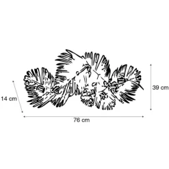 Art Deco Wandleuchte Kupfer 76 cm 2-flammig - Lauf