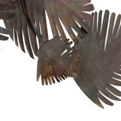 Art Deco Wandleuchte Kupfer 76 cm 2-flammig - Lauf