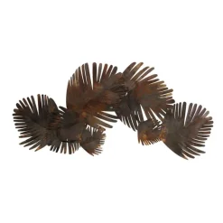 Art Deco Wandleuchte Kupfer 76 cm 2-flammig - Lauf