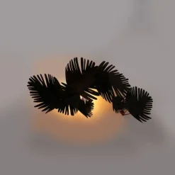 Art Deco Wandleuchte Kupfer 76 cm 2-flammig - Lauf