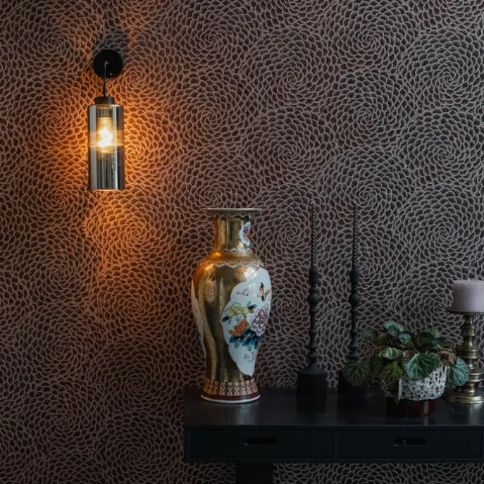 Art Deco Wandleuchte schwarz mit Rauchglas - Laura