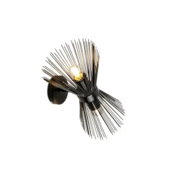 Art Deco Wandleuchte schwarz 2-flammig - Besen