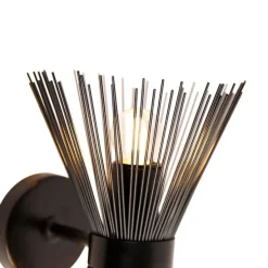 Art Deco Wandleuchte schwarz 2-flammig - Besen