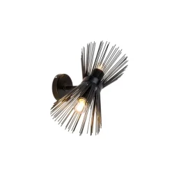 Art Deco Wandleuchte schwarz 2-flammig - Besen