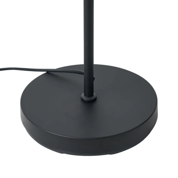 Art-Déco-Stehleuchte schwarz mit schwarzen Federn - Peahen