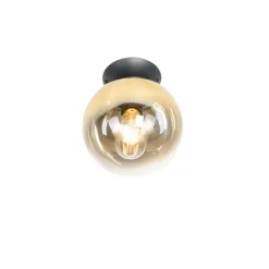 Art-Deco-Deckenlampe schwarz mit Goldglas - Pallon