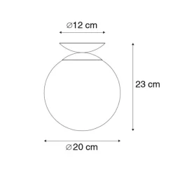 Art-Deco-Deckenlampe schwarz mit Goldglas - Pallon