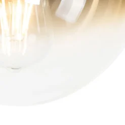 Art-Deco-Deckenlampe schwarz mit Goldglas - Pallon