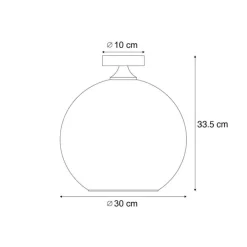 Art-Deco-Deckenleuchte Dunkelbronze mit braunem Glas - Sandra