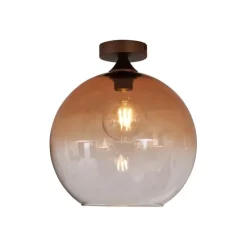 Art-Deco-Deckenleuchte Dunkelbronze mit braunem Glas - Sandra