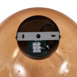 Art-Deco-Deckenleuchte Dunkelbronze mit braunem Glas - Sandra