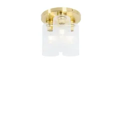 Art-Deco-Deckenleuchte Gold mit Glas 3-flammig - Laura