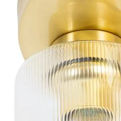 Art-Deco-Deckenleuchte Gold mit Glas 3-flammig - Laura