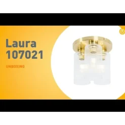 Art-Deco-Deckenleuchte Gold mit Glas 3-flammig - Laura
