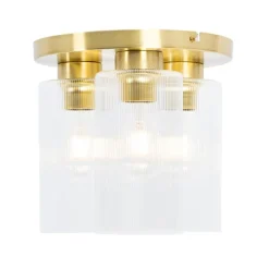 Art-Deco-Deckenleuchte Gold mit Glas 3-flammig - Laura