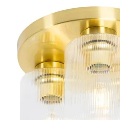 Art-Deco-Deckenleuchte Gold mit Glas 3-flammig - Laura