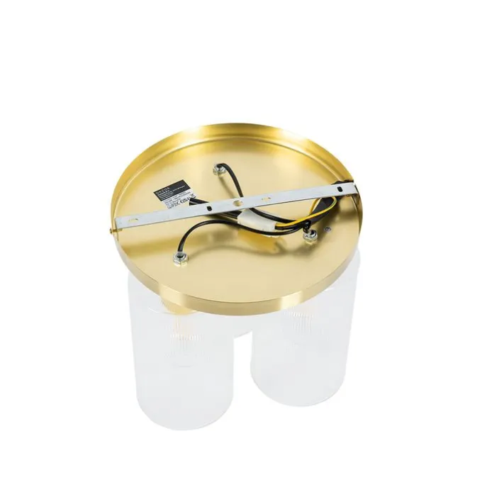 Art-Deco-Deckenleuchte Gold mit Glas 3-flammig - Laura