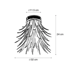 Art-Deco-Deckenleuchte Gold mit Schwarz - Wesley