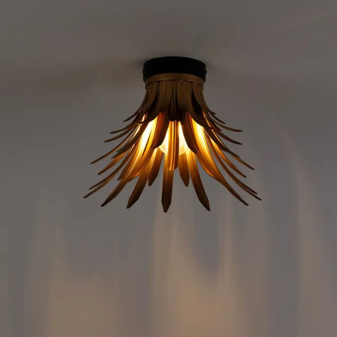 Art-Deco-Deckenleuchte Gold mit Schwarz - Wesley