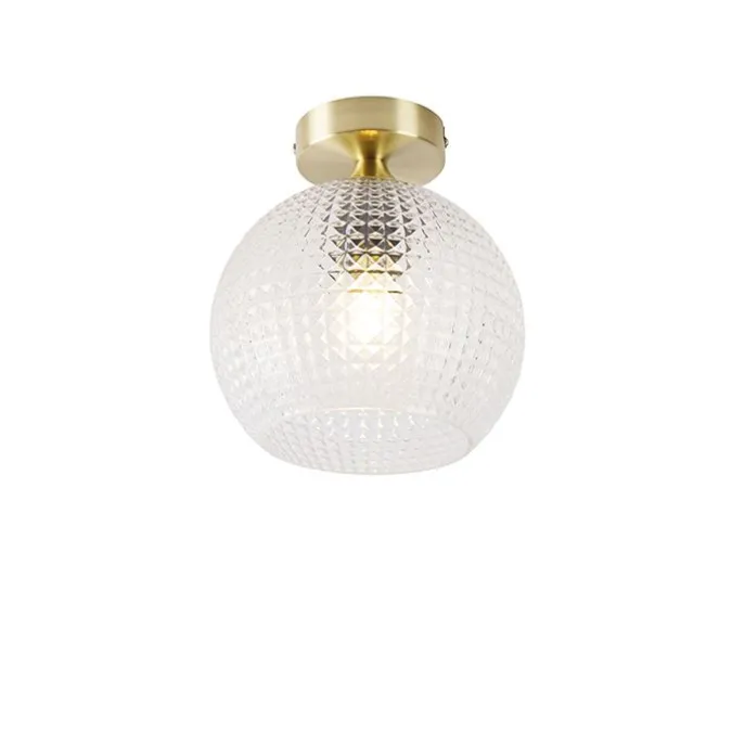 Art-Deco-Deckenleuchte Messing mit Klarglas - Sphere