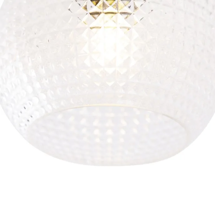 Art-Deco-Deckenleuchte Messing mit Klarglas - Sphere