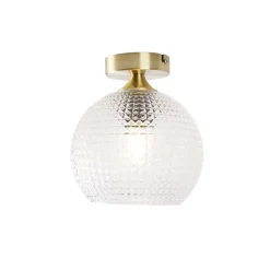 Art-Deco-Deckenleuchte Messing mit Klarglas - Sphere