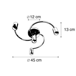 Art-Deco-Deckenleuchte Messing 4-flammig - Facile