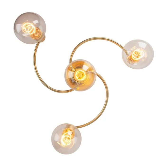 Art-Deco-Deckenleuchte Messing 4-flammig - Facile