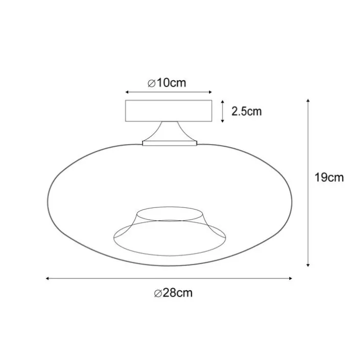 Art-Deco-Deckenleuchte Messing mit Bernsteinglas - Busa