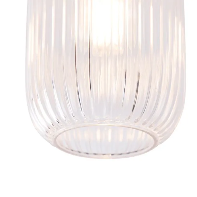 Art-Deco-Deckenleuchte Messing mit Klarglas - Banci